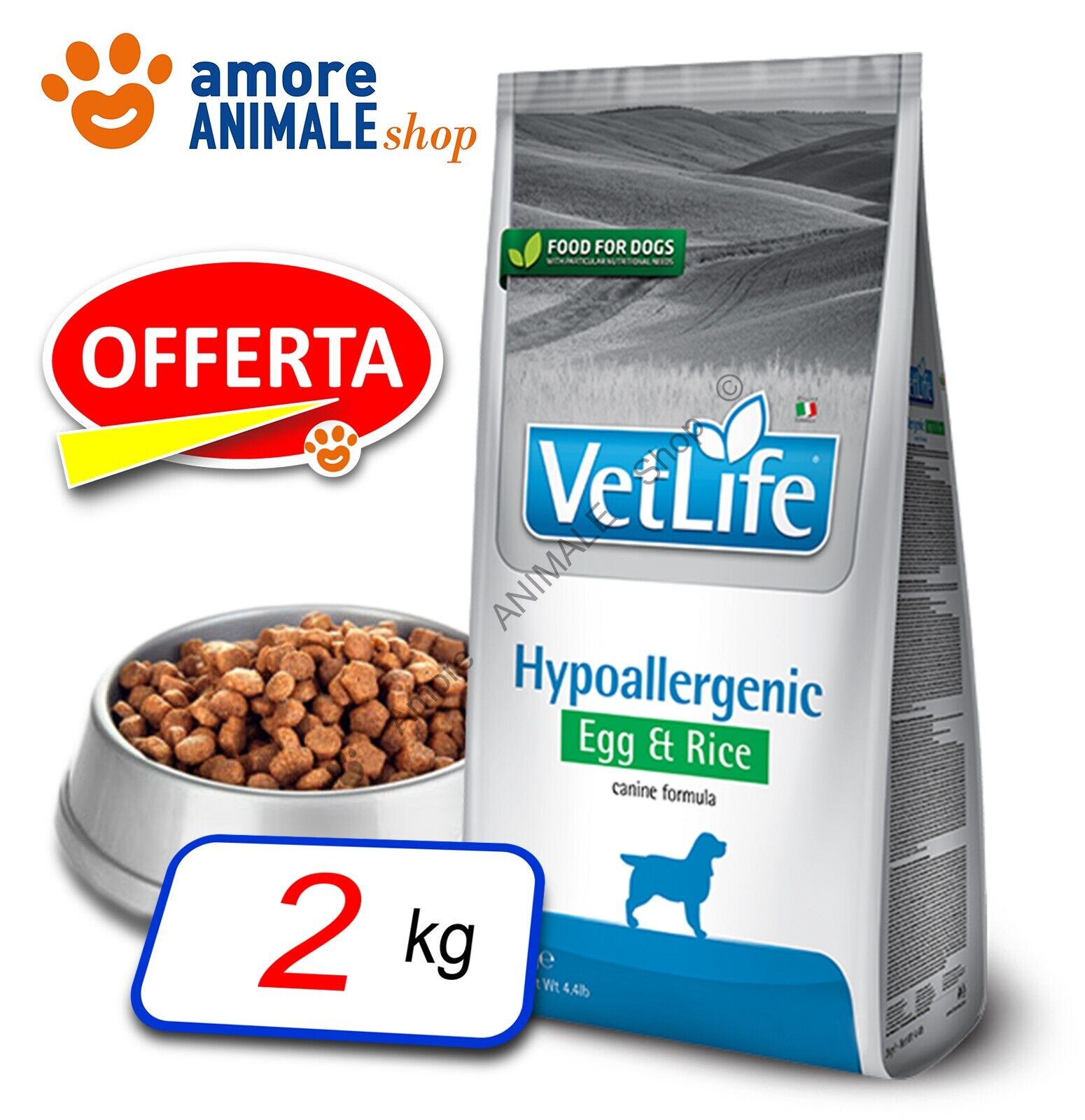 Farmina Dog Vet Life Natural Diet → Hypoallergenic Pesce e Patate - 2 kg