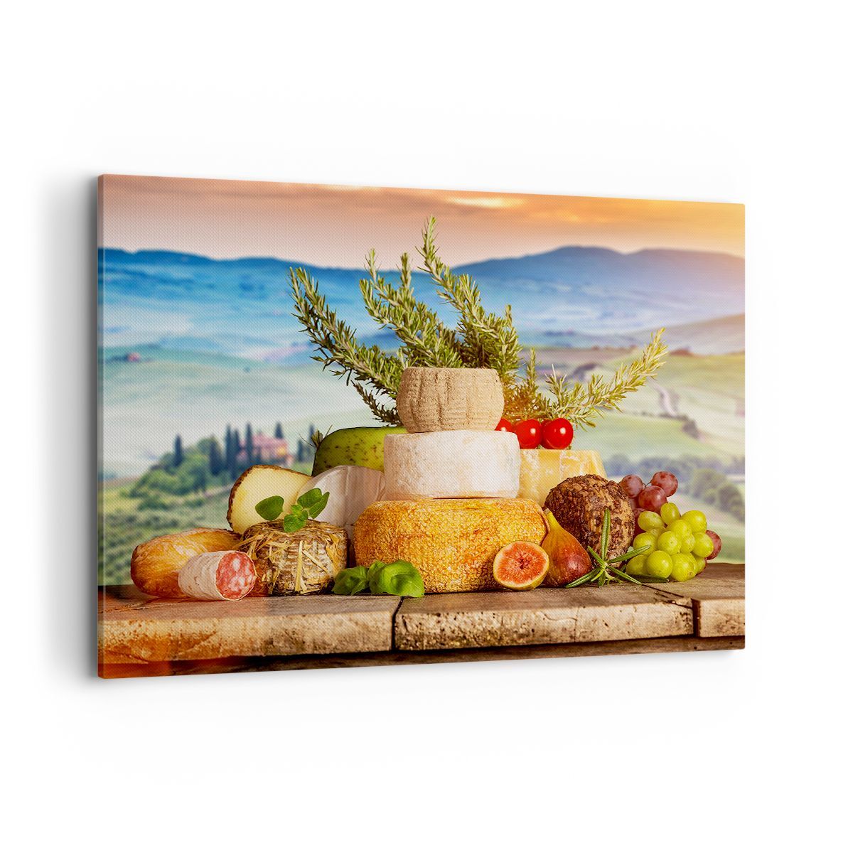 Quadro su Tela 100x70cm Toscana formaggio frutta italia Stampe Immagini Murale