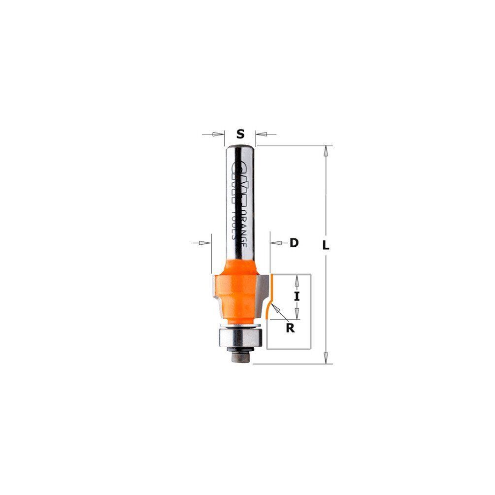 CMT - 907.015.11 - Hw Flush Trim Router Bit S = 8 D = 12.7 x 9.52 R1.5