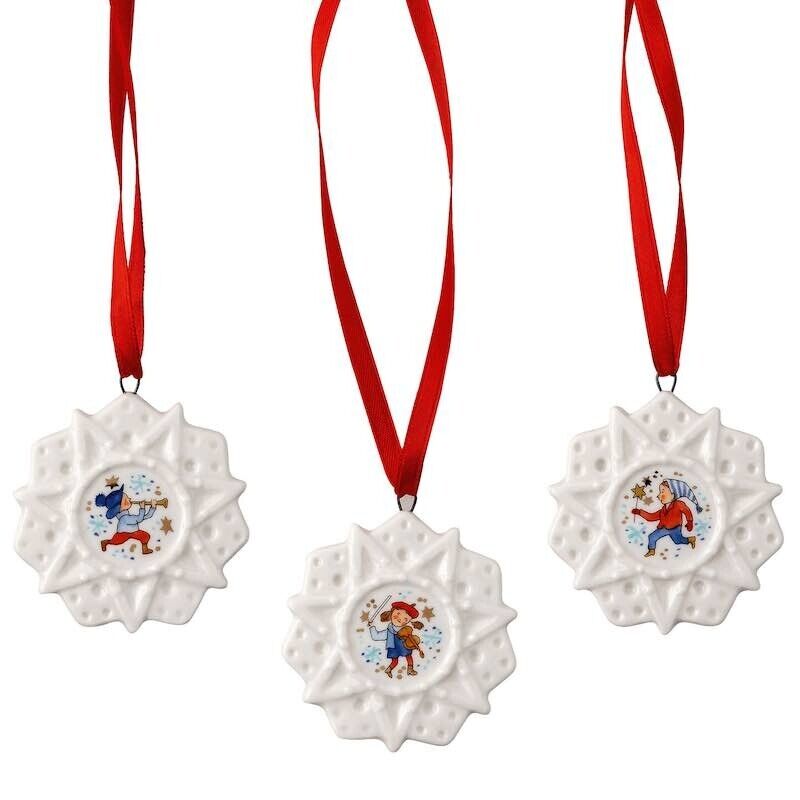 Hutschenreuther, Mini Stella "Suoni di Natale" set 3 pezzi, Porcellana