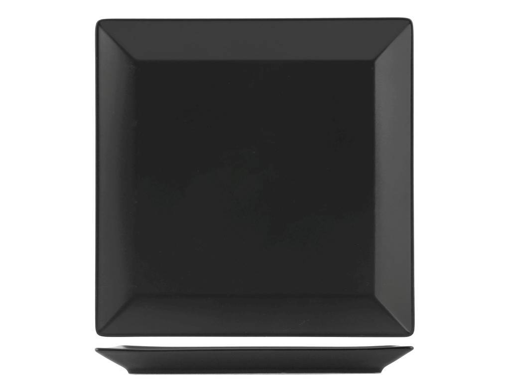 H&H Set 6 Piatti Stoneware Osaka Nero Piano 24X24Cm