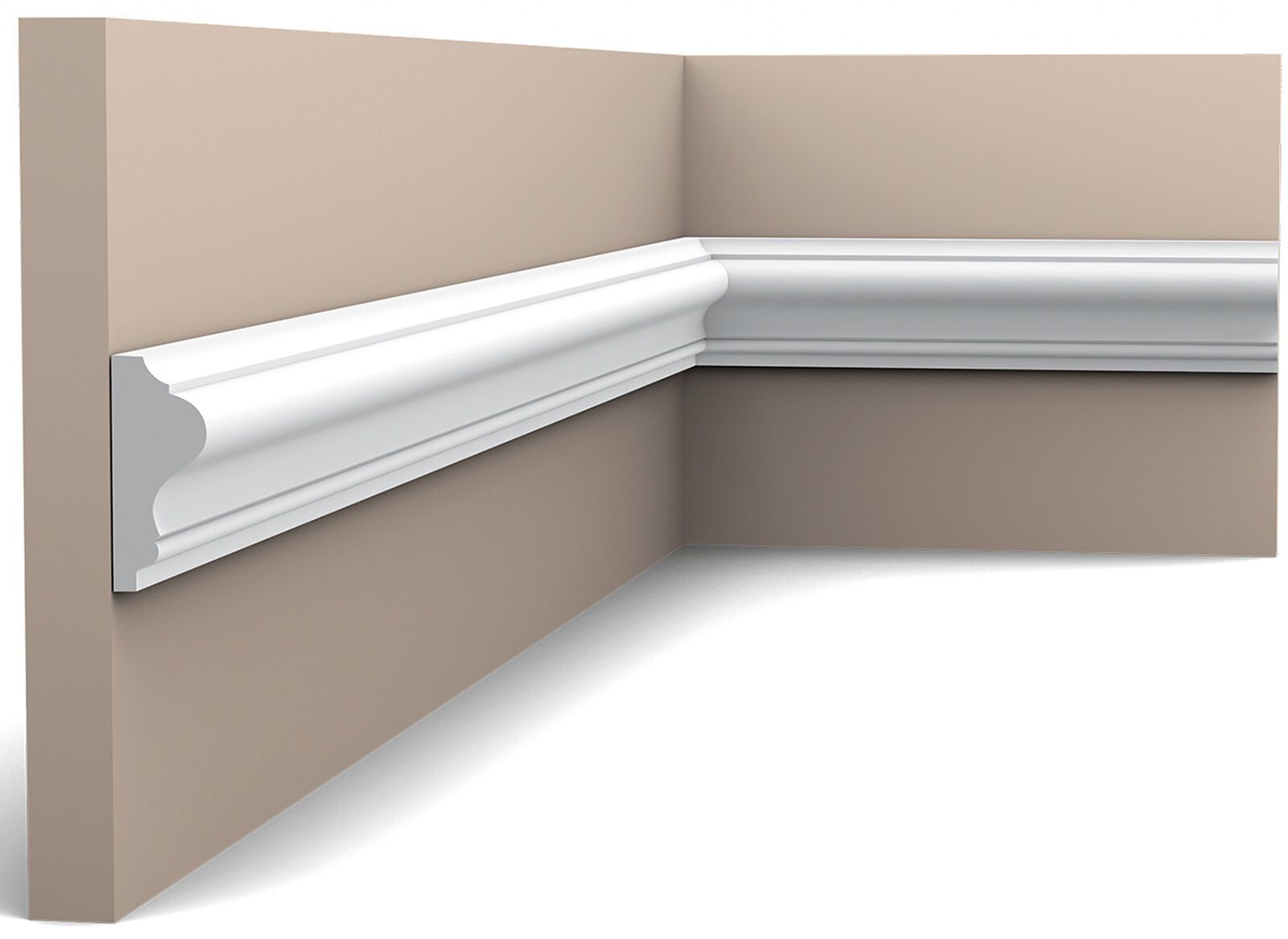 Orac Decor P8030 Cornice Parete Poliuretano Interno Esterno Bianco 200x4,2x1,7cm