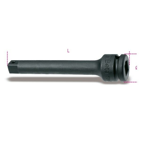 Prolunga con attacchi quadri maschio femmina 3/4" fosfatata 728/22L marca BETA