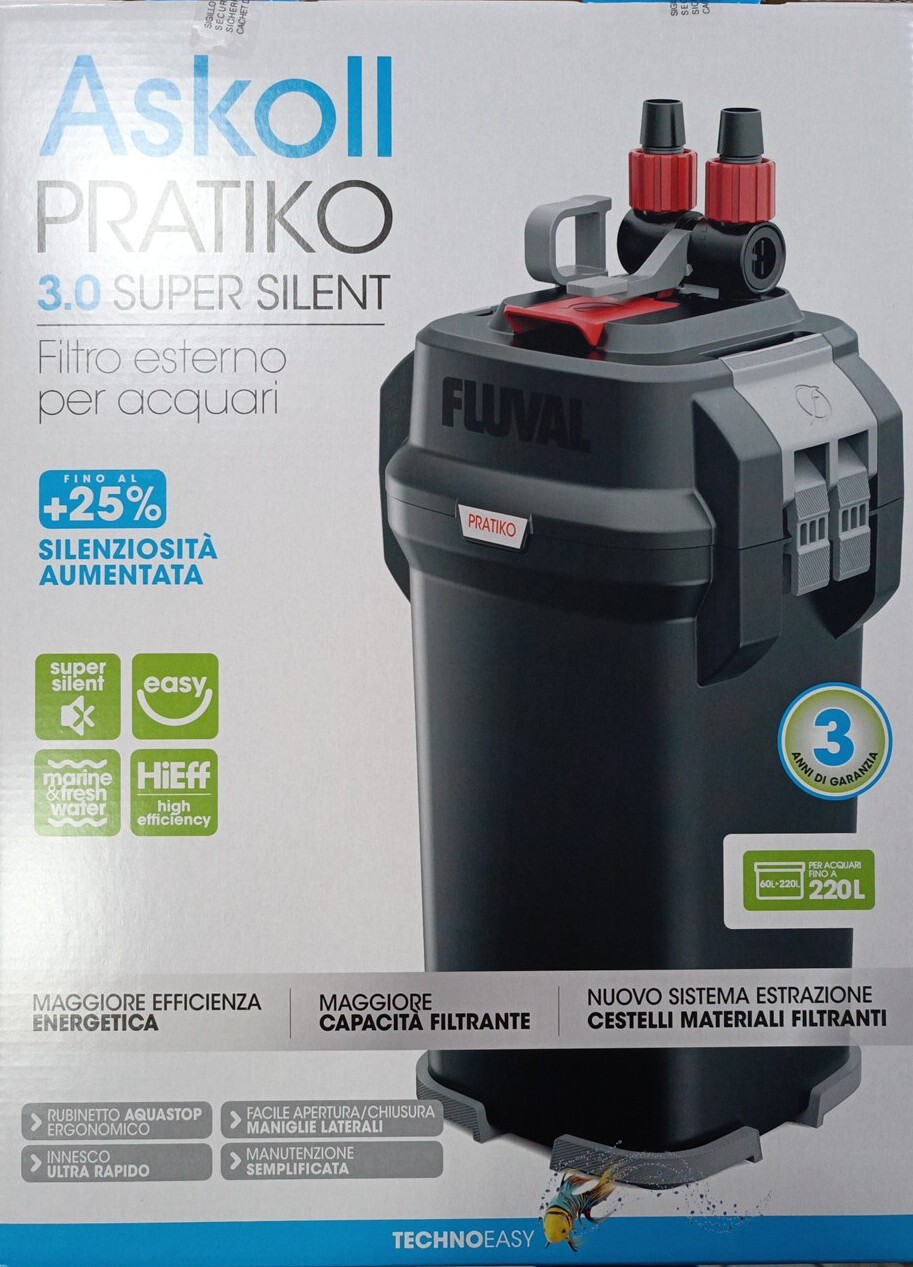 Askoll Pratiko 200 3.0 Super Silent Filtro Esterno per Acquari Fino a 230L -...