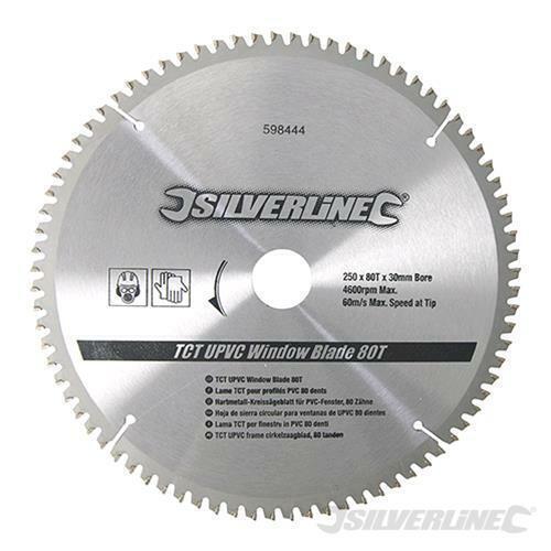 Silverline Lama TCT  per finestre in PVC 80 denti 250 x 30 mm