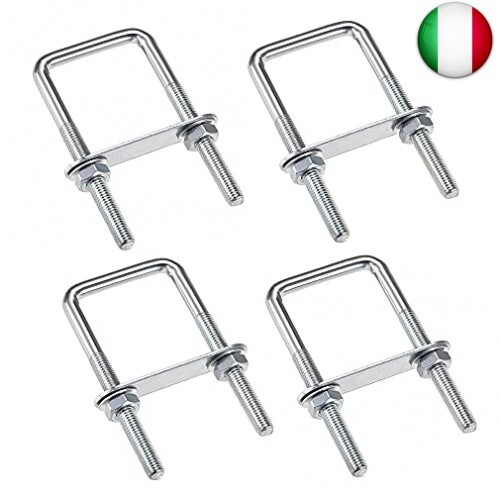 4 Pezzi Bulloni a U M6 U-Bolts 80 x 50 Mm, Bulloni U Quadrati In Acciaio Inox
