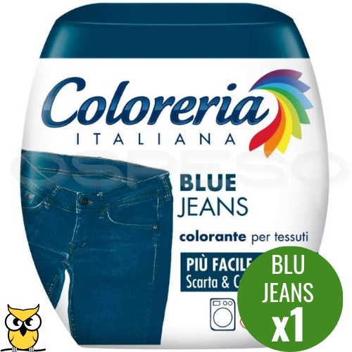 COLORERIA ITALIANA BLU JEANS COLORANTE TESSUTI E VESTITI IN LAVATRICE 350GR
