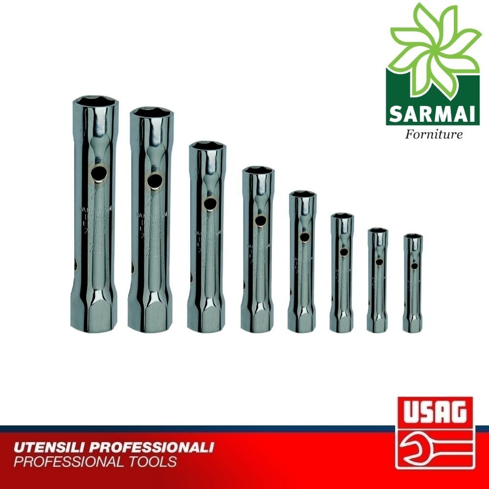USAG 288 N/8 Serie Set 8 chiavi a tubo doppie leggere con leva