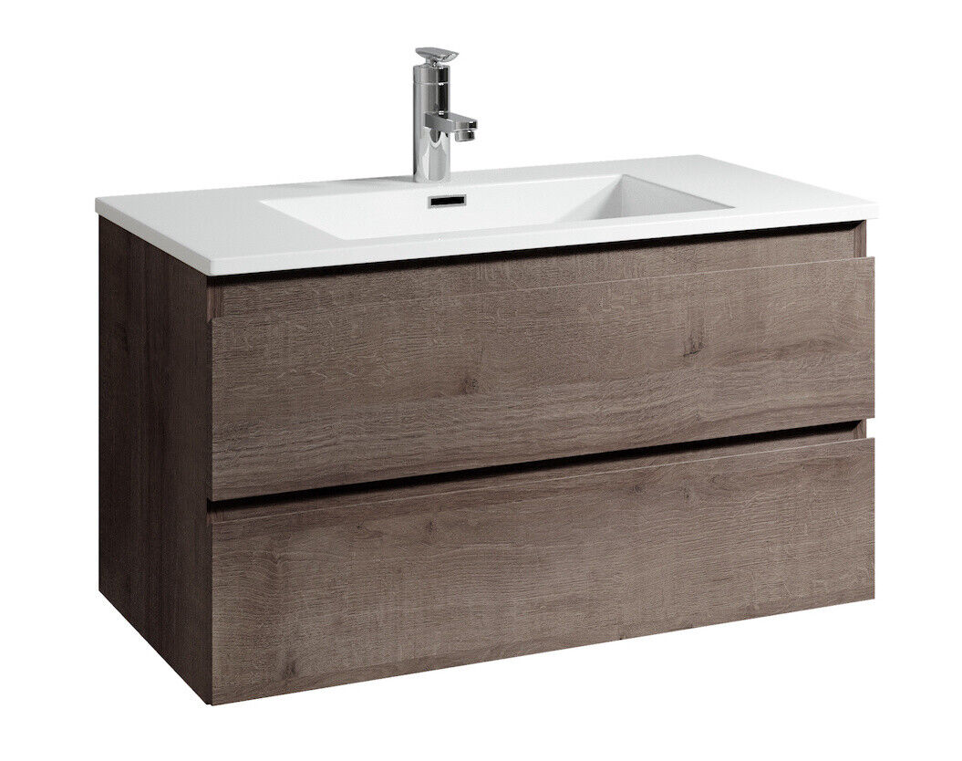 Mobile da bagno Angela 90cm Rovere Marrone - armadio mobiletto lavabo