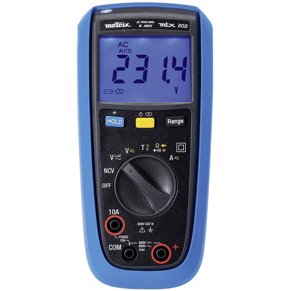 Metrix MTX 202 Multimetro portatile digitale Protetto contro spruzzi dacqua