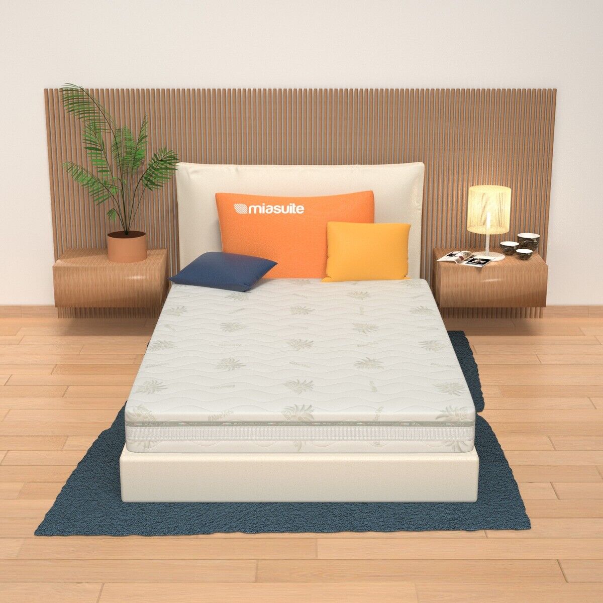 Materasso Memory Francese 140x190 alto 21 cm Sfoderabile in Aloe Vera Deluxe