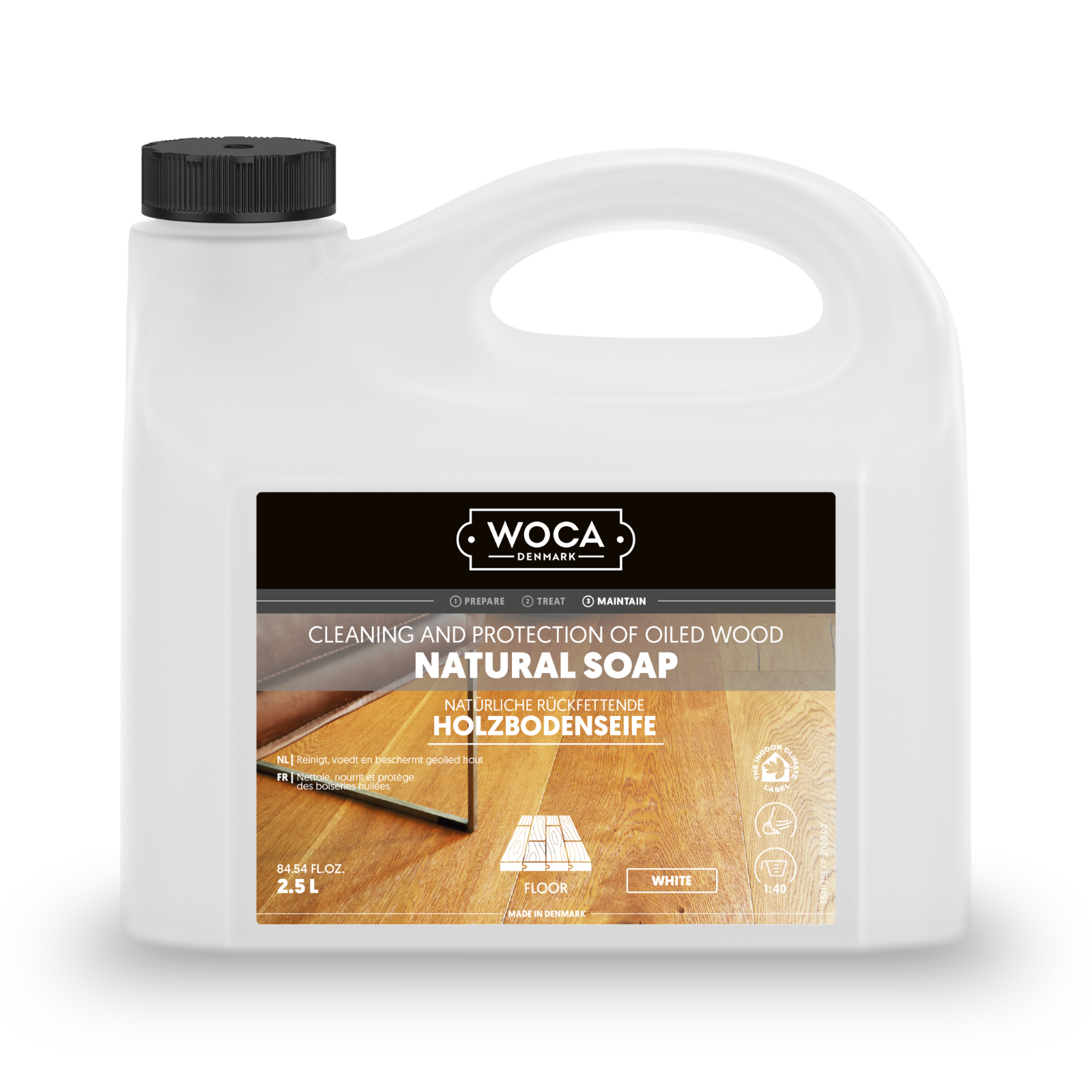 WOCA, Sapone Naturale soap,White,2,5 Lt.,deterge, parquet oliato,Cod. 511125
