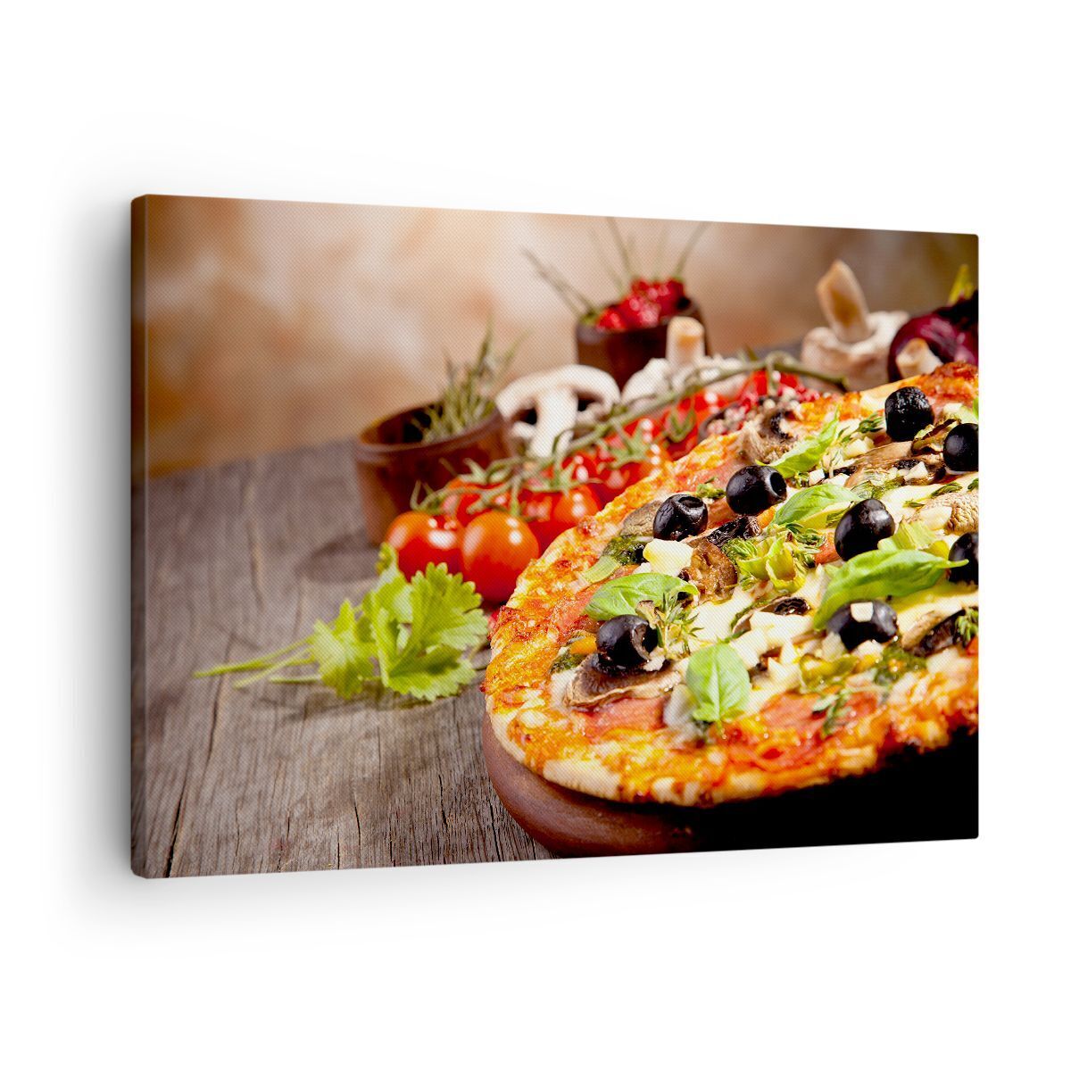 Quadro su Tela 70x50cm Pizza Cibo Italia tradizione Stampe Immagini Murale