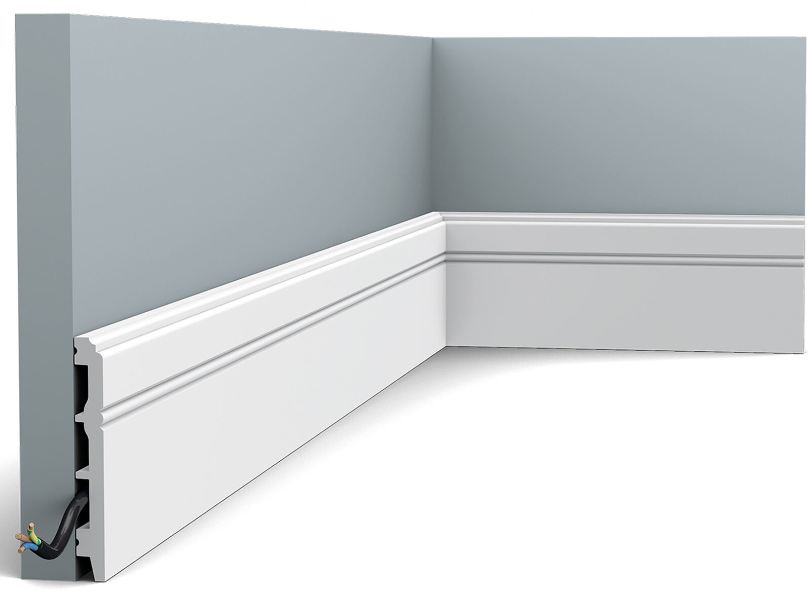 Orac Decor SX105 Battiscopa Zoccolo Polistirene Alta Densità Bianco 200X10,8X1,3