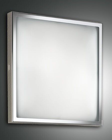 Osaka led big plafoniera quadrata 24w bordo cromo e vetro