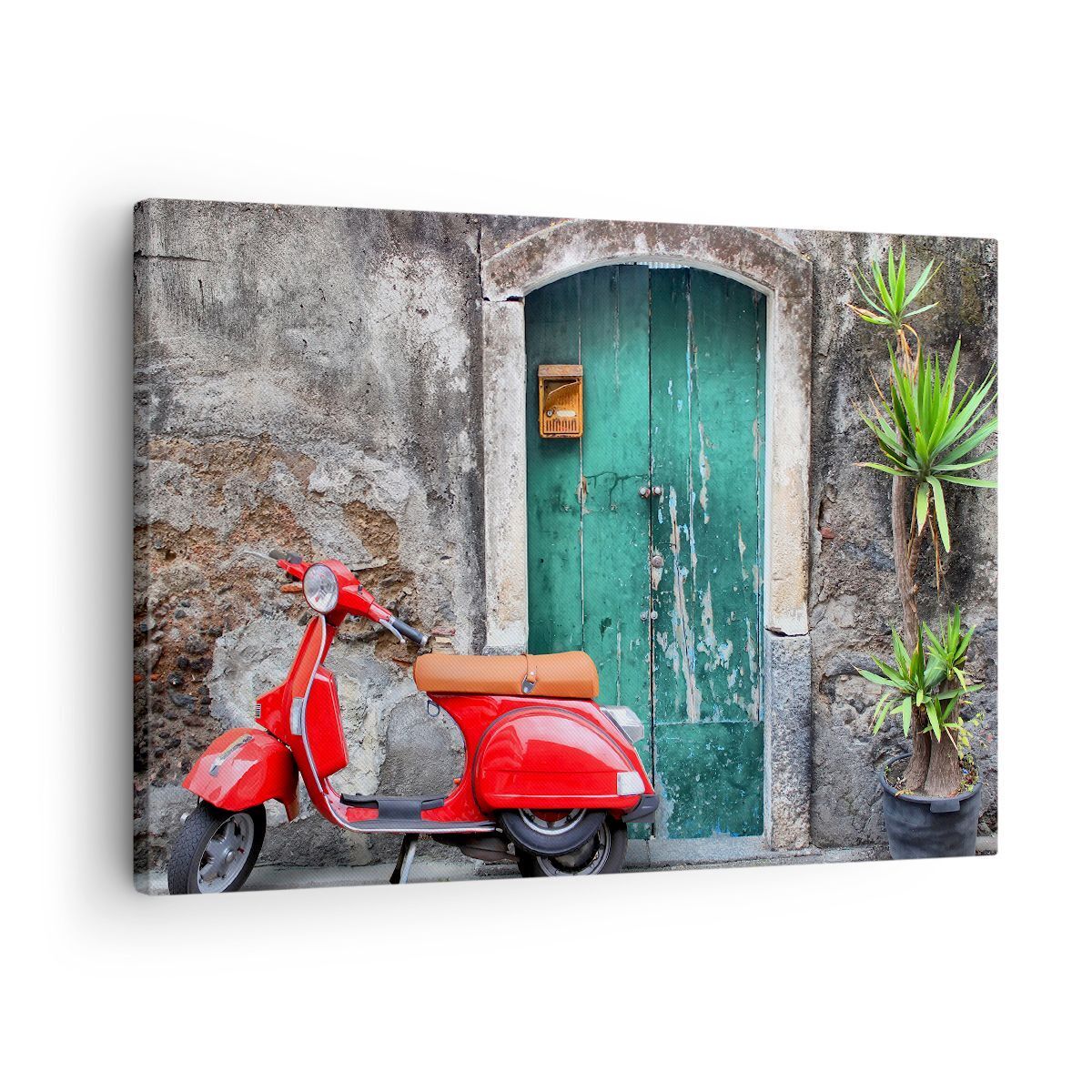 Quadro su Tela 70x50cm Scooter trasporto italia retro Stampe Immagini Murale