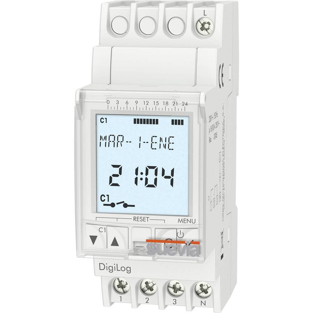 Suevia DigiLog Timer per guida DIN digitale 230 V/AC