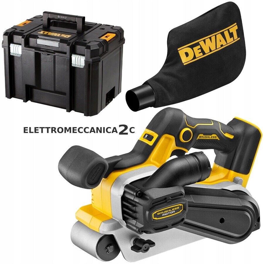 DEWALT DCW220NT-XJ levigatrice a nastro 18v brushless 75x533mm solo macchina ...