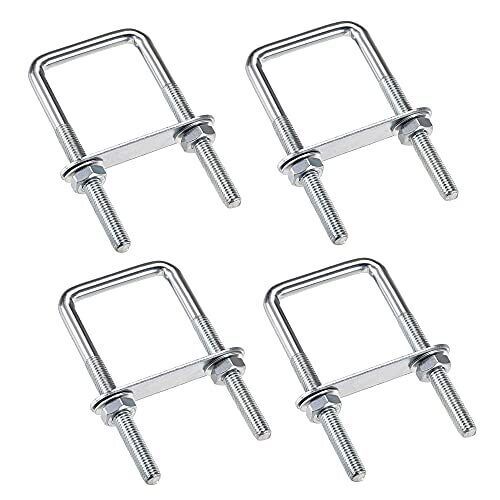 4 Pezzi Bulloni a U M6 U-Bolts 80 x 50 Mm, Bulloni U Quadrati In Acciaio (Y7D)