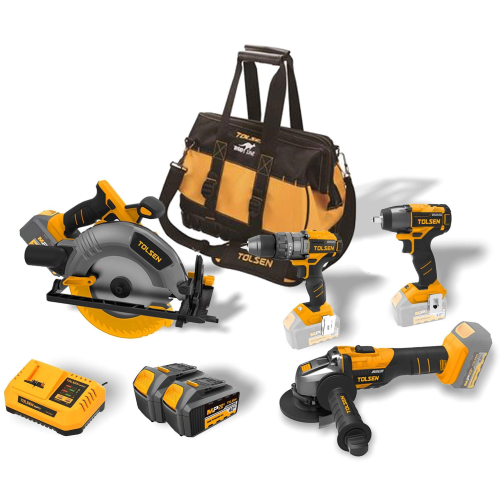Tolsen Set 4 Elettroutensili a batteria litio Serie MP20 motore Brushless