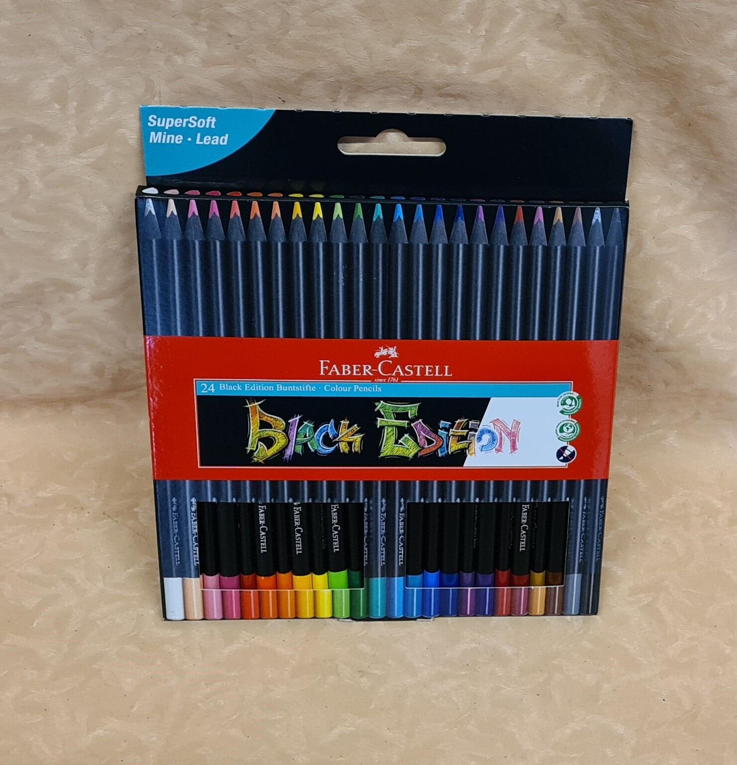 24 PASTELLI MATITE COLORATE FABER CASTELL BLACK EDITION cod.26008