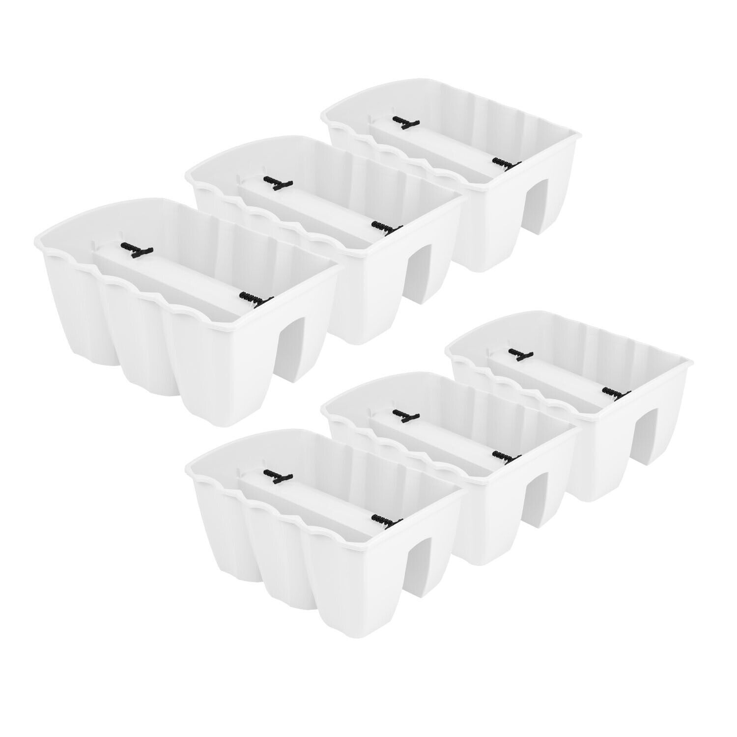 6x fioriere 40 cm vaso sospeso vaso da fiori vaso da balcone vaso ringhiera...