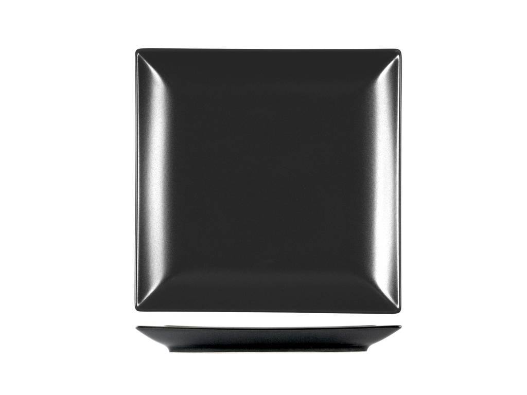 H&H Set 6 Piatti Stoneware Osaka Nero Pane 16X16Cm