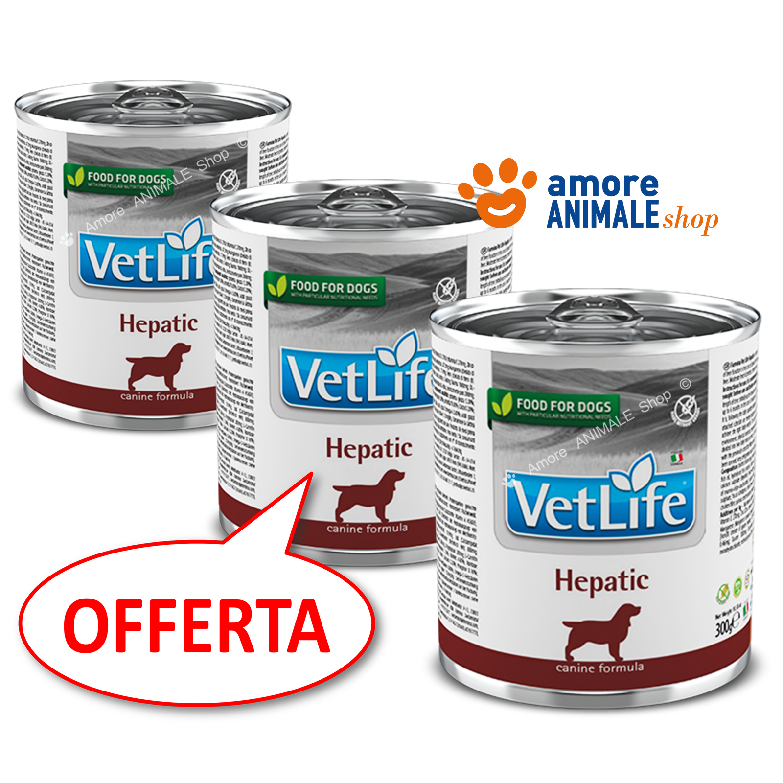 Farmina Dog VET LIFE - HEPATIC → Lattina da 300 gr -  Umido Per Cane, Cani