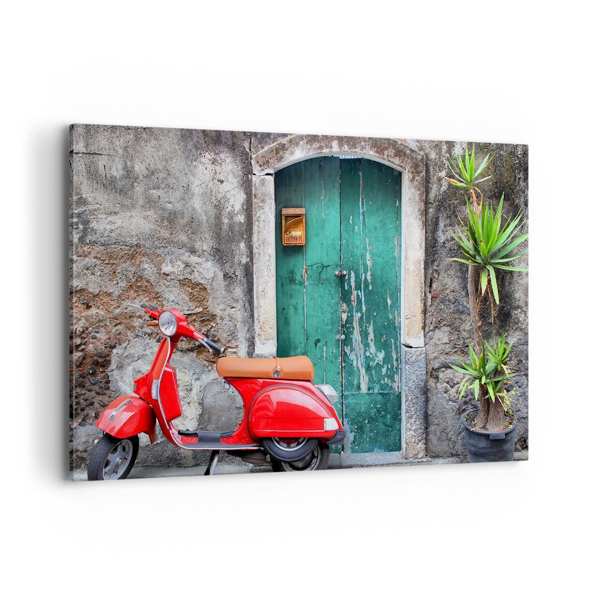 Quadro su Tela 120x80cm Scooter trasporto italia retro Stampe Immagini Murale