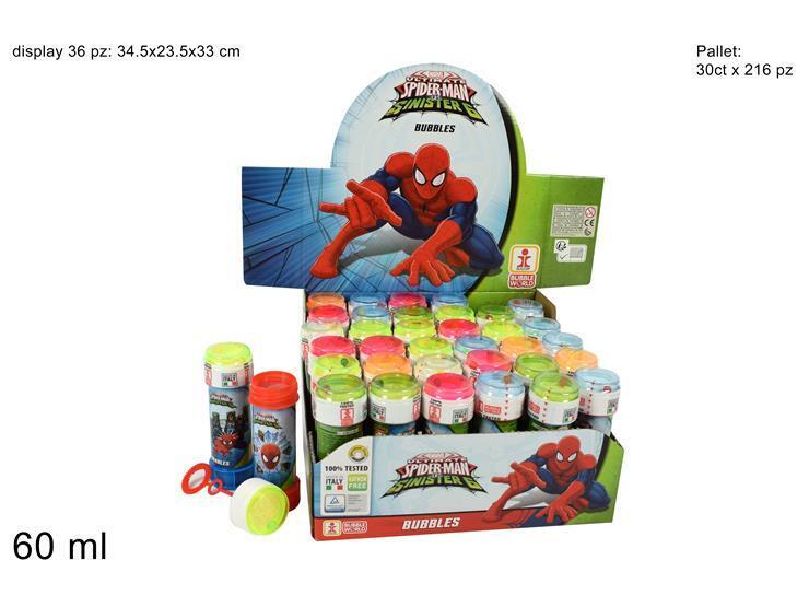 Bolle di sapone 60ml gadget regalino fine festa di compleanno Spiderman 1pz