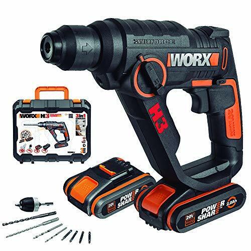 Worx WX390.1 H3 Martello Pneumatico, Trapano e Avvitatore, 3 in 1 (W0e)