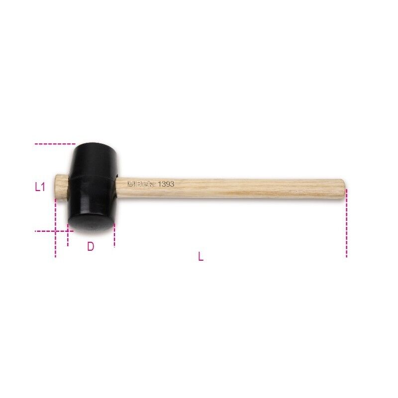 MAZZUOLE CON DOPPIA TESTA IN GOMMA DURA D MM 70 ART. 1393