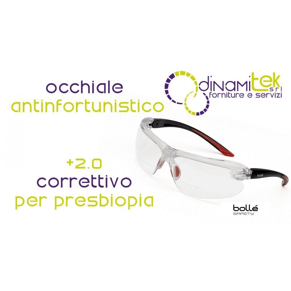 IRIDPSI20 OCCHIALE ANTINFORTUNISTICO CORRETTIVO PER PRESBIOPIA +2.0 BOLLE' SAFET