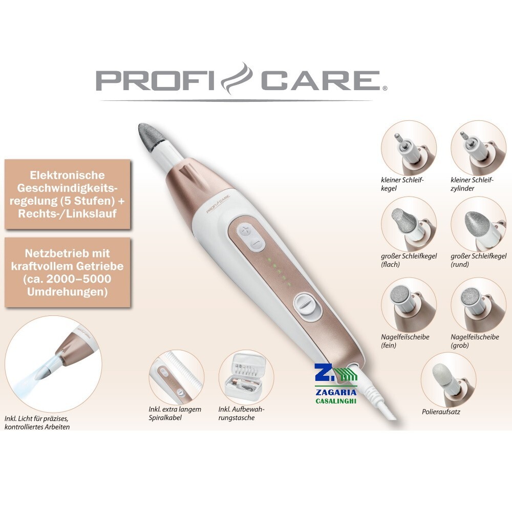 SET MANICURE PEDICURE 7 ACCESSORI 5 VELOCITA' PROFESSIONALE ELETTRICO