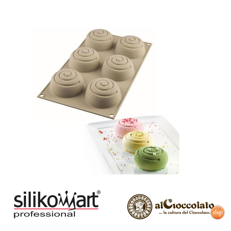 SILIKOMART STAMPO TORTIERA SILICONE TORTE MOUSSE MINI 6 GIROTONDO 3D FORNO DOLCI