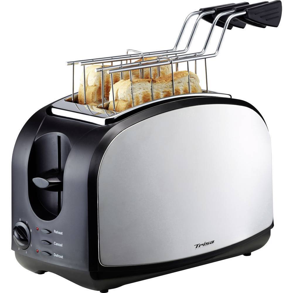 Trisa Crispy Snack Tostapane acciaio inox, Nero