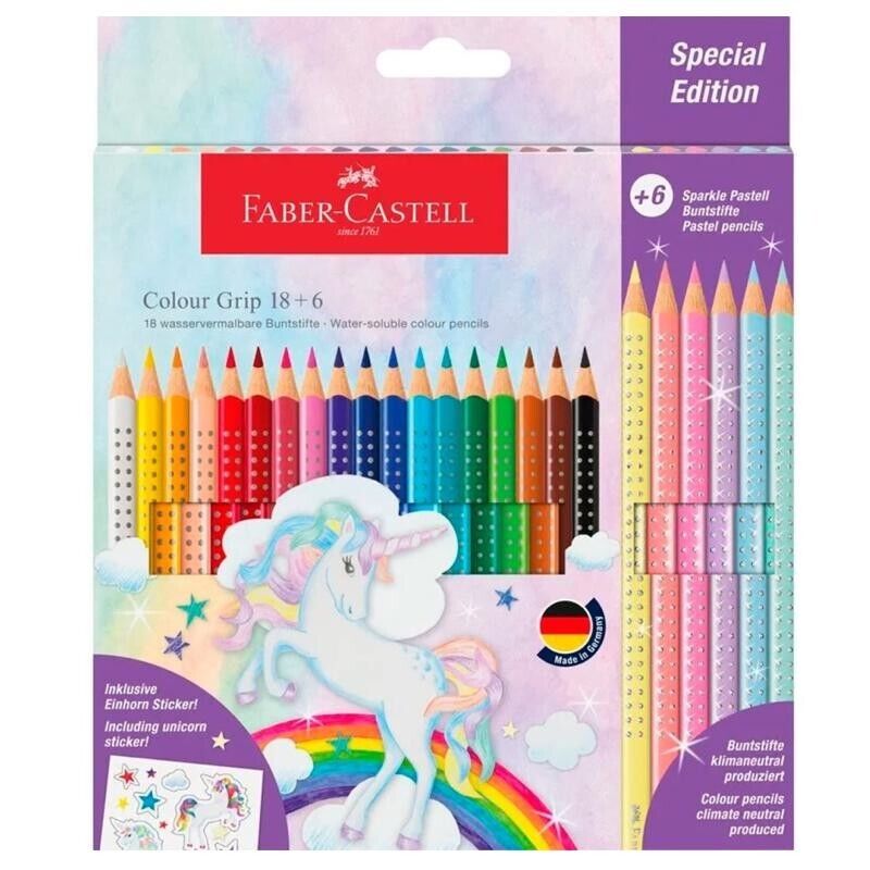 Colori Faber-Castell Colour Grip Unicorn 18+6 colori pastello Special Edition