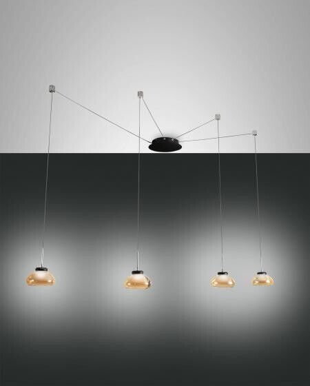 Arabella lampadario decentrabile LED 32w dimmerabile 4 diffusori ambra