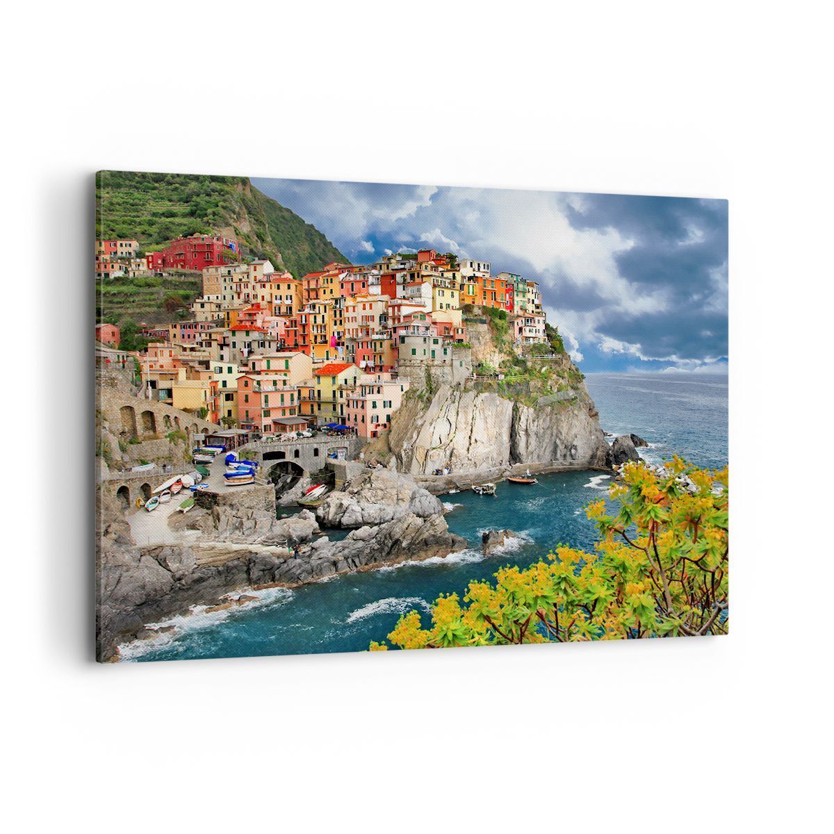 Quadro su Tela 120x80cm Italia costa roccia paesaggio Stampe Immagini Murale