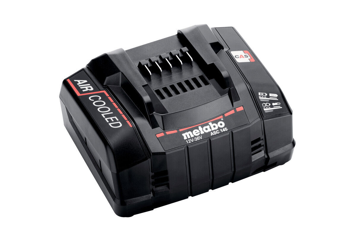 Metabo ASC 145 Caricabatteria rapido 12-36 V AIR COOLED 627378000 nero