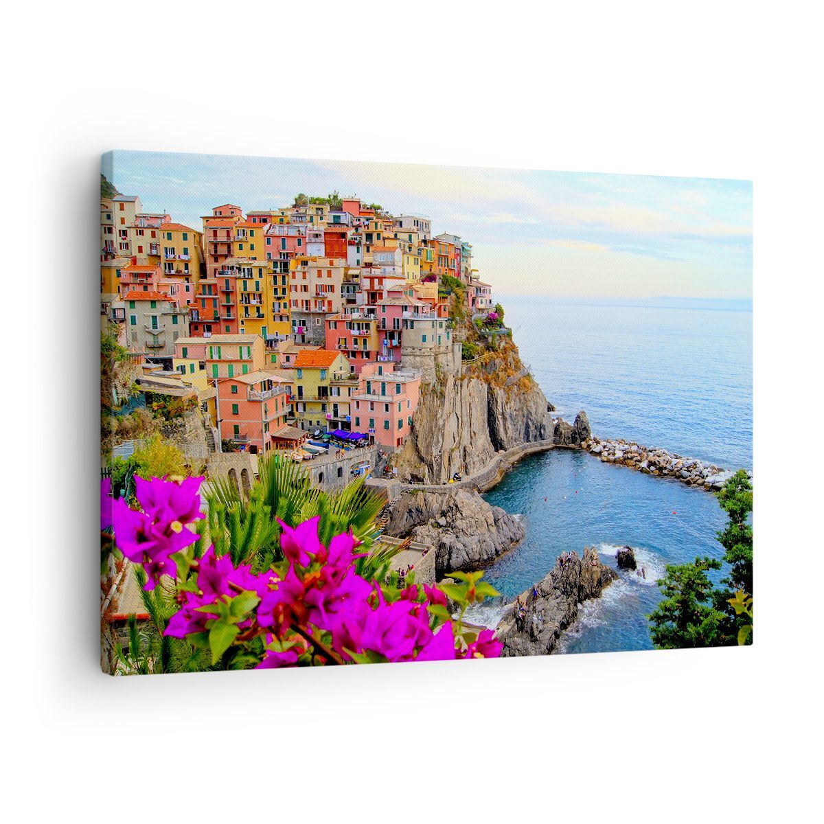 Quadro su Tela 70x50cm Italia costa roccia paesaggio Stampe Immagini Murale
