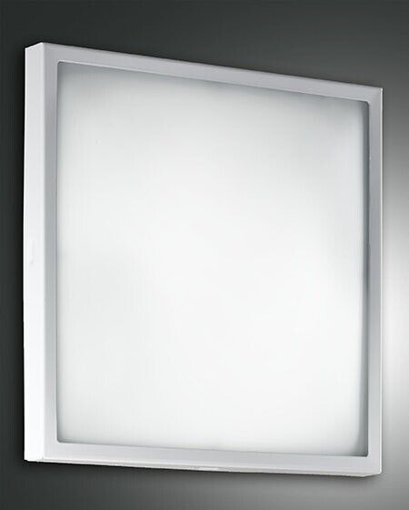 Osaka led big plafoniera quadrata 24w bordo bianco e vetro