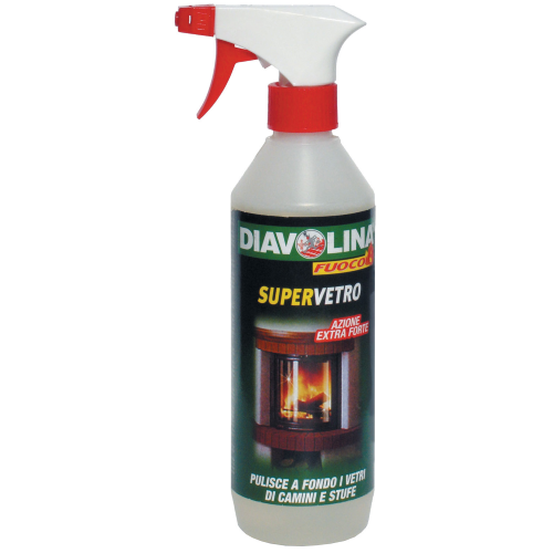 Diavolina Supervetro 500 ml detergente pulivetro per vetro vetri di stufe camini
