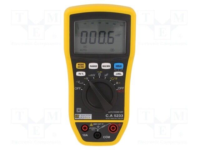Chauvin Arnoux ca 5233 multimetro portatile digitale cat iv 600 v display