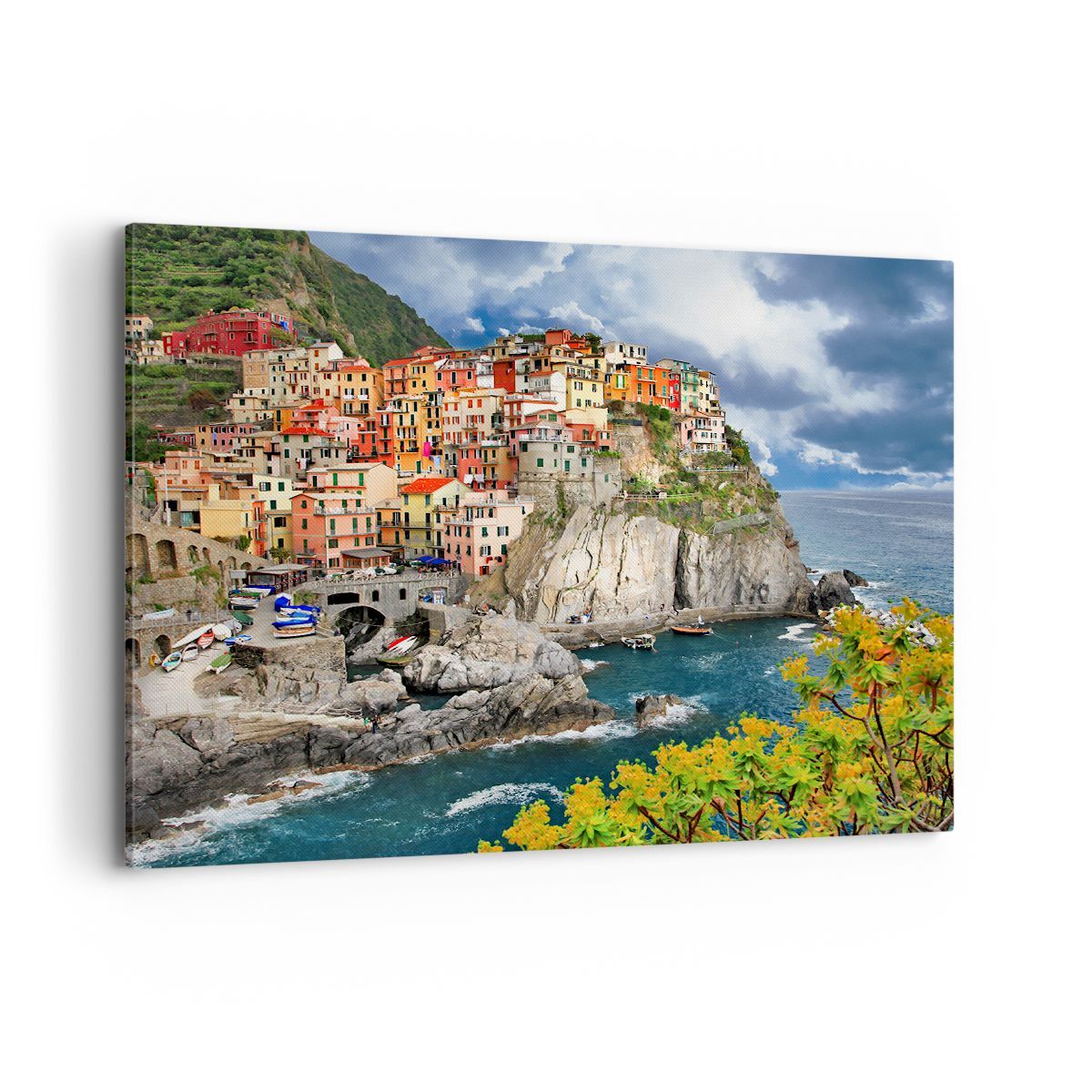 Quadro su Tela 100x70cm Italia costa roccia paesaggio Stampe Immagini Murale