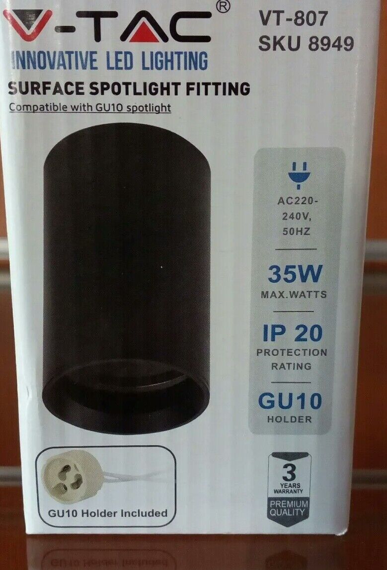 Portafaretto LED Montaggio a Plafone Rotondo GU10 Corpo Nero ( H : 1000mm )