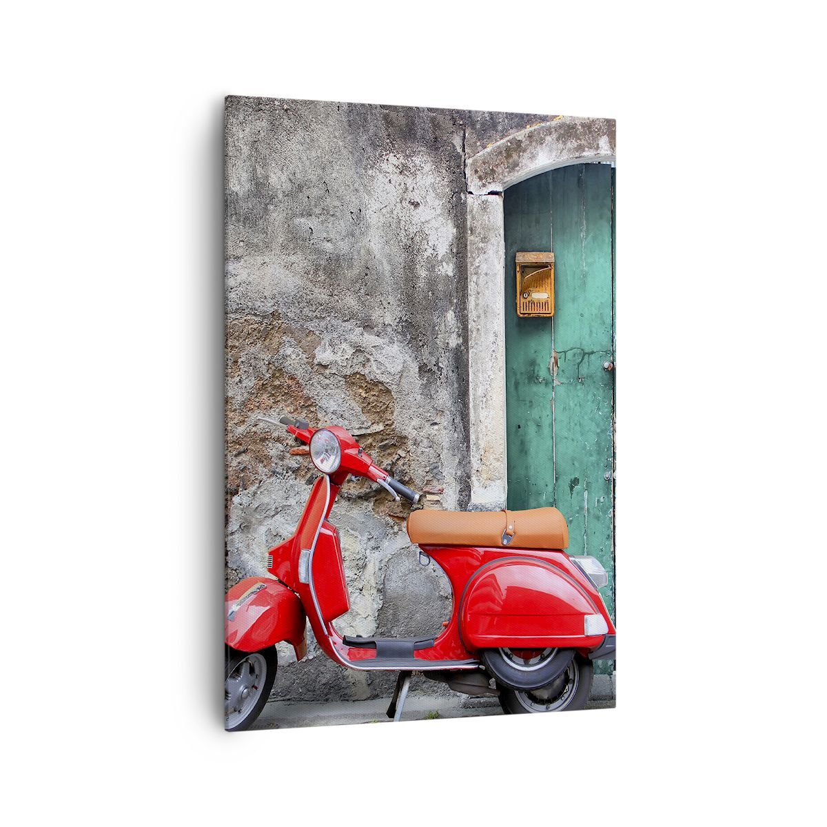 Quadro su Tela 70x100cm Scooter trasporto italia retro Stampe Immagini Murale