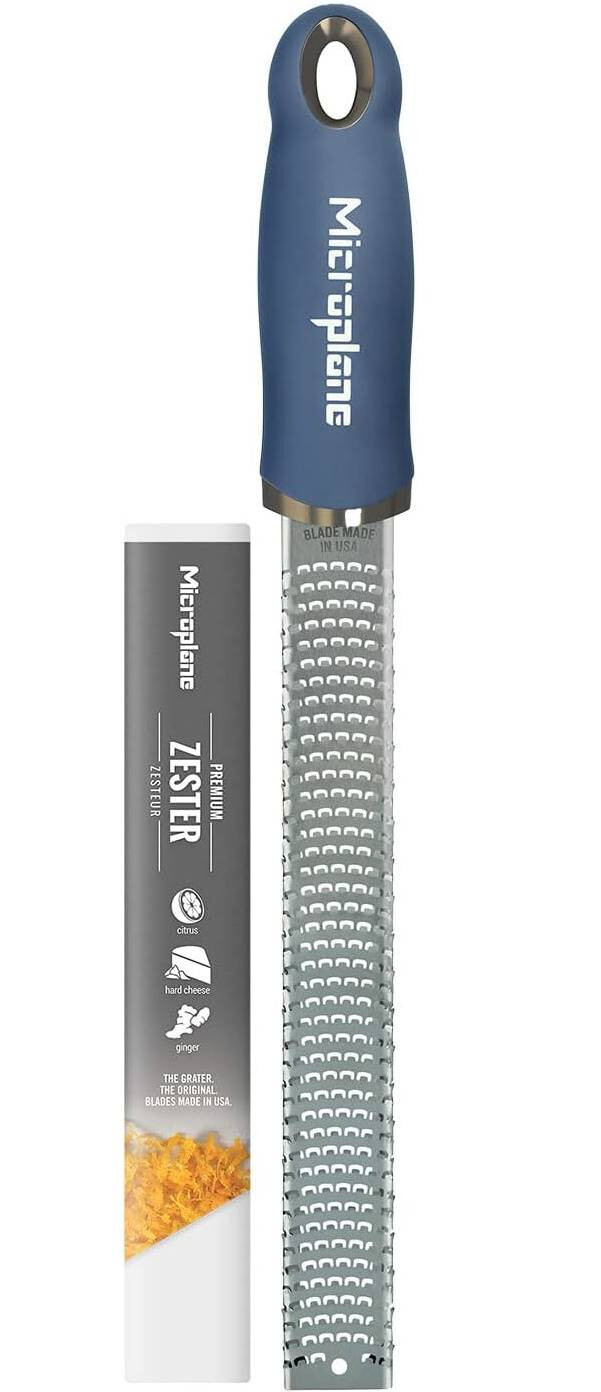 Microplane grattugia blu denim, premium zester in acciaio inox