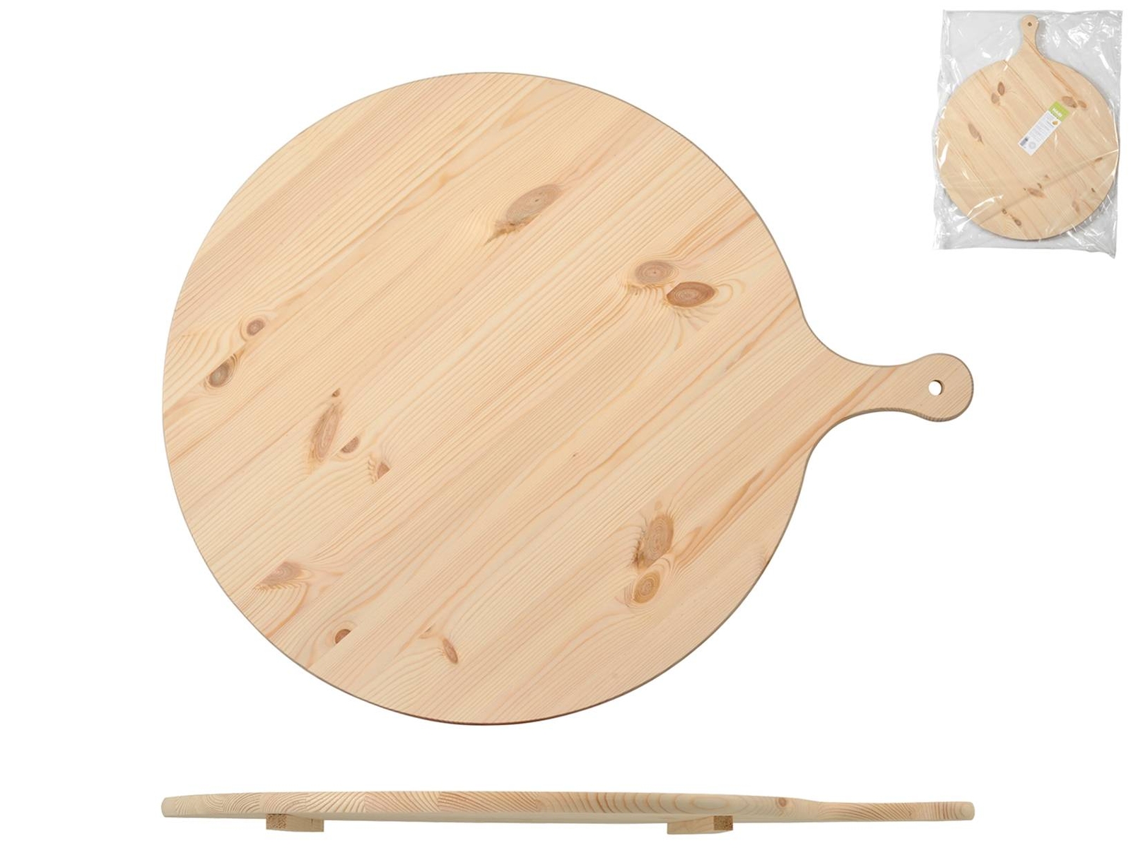 Tagliere Polenta Legno Di Abete Manico Cm45 Spessore Cm1,6