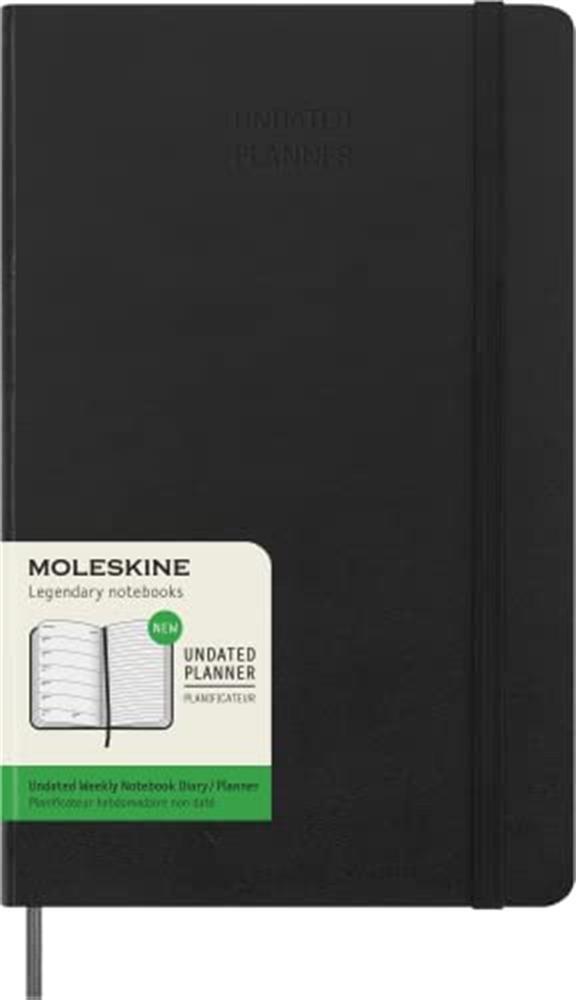Undated weekly notebook. Large, hard cover, black - AA.VV.